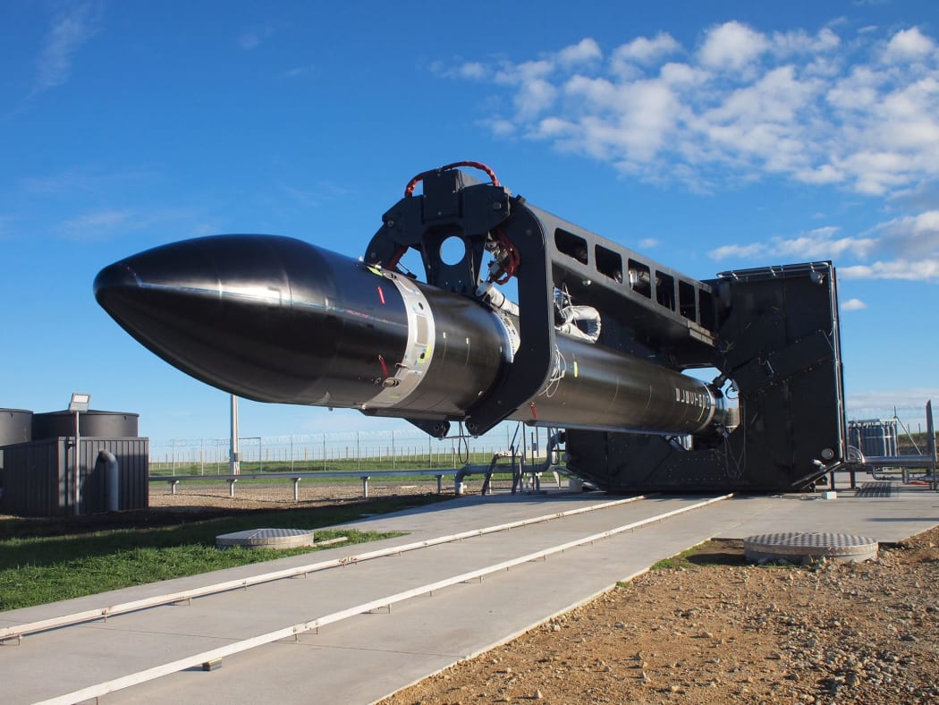 Rocket Lab’s Electron rocket being prepared for launch.