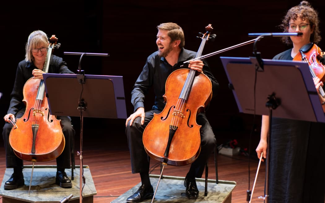 NZSO cellists Rowan Prior and Andrew Joyce