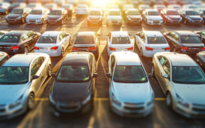 Dealer Vehicles parked.