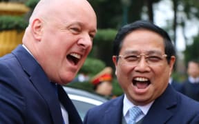 NZ PM Christopher Luxon and Vietnamese PM Pham Minh Chinh from the official welcome ceremony and guard of honour in Hanoi.