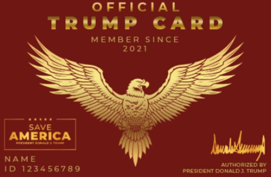 The Trump Card is presented to supporters who donate at least $US45 to Trump's fundraising efforts.