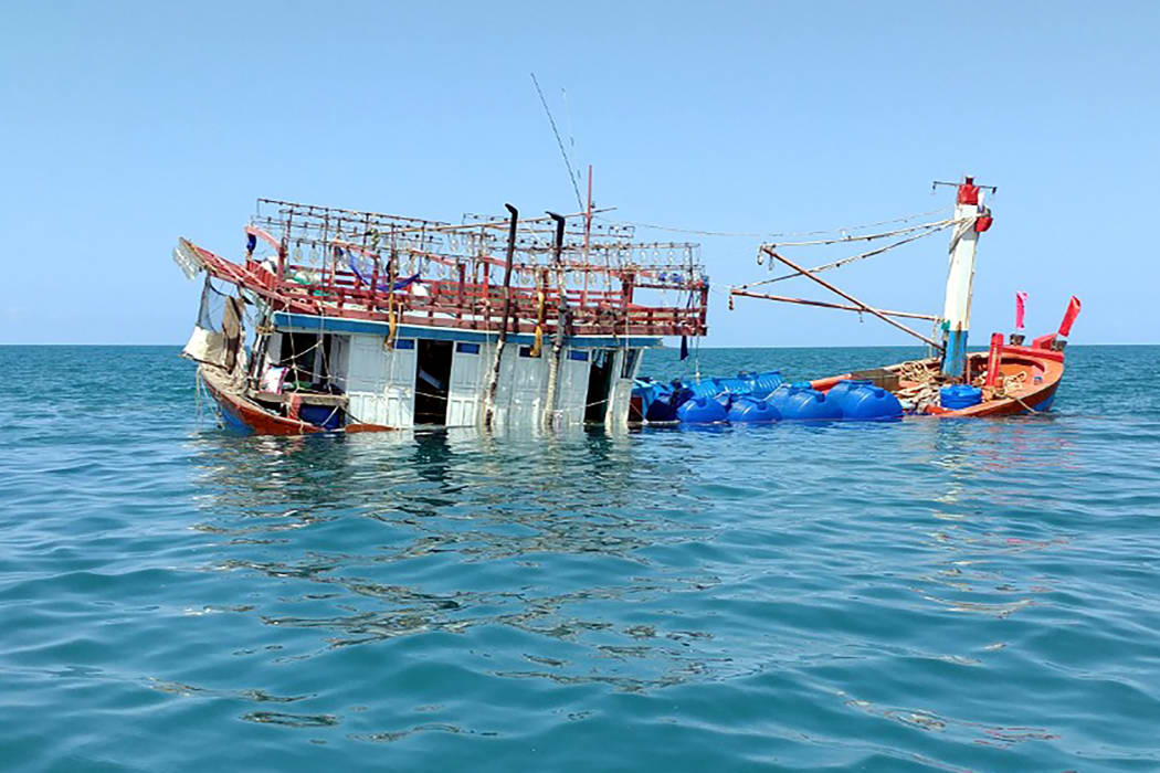The abandoned fishing boat in the Daintree near Cape Kimberley in Queensland.