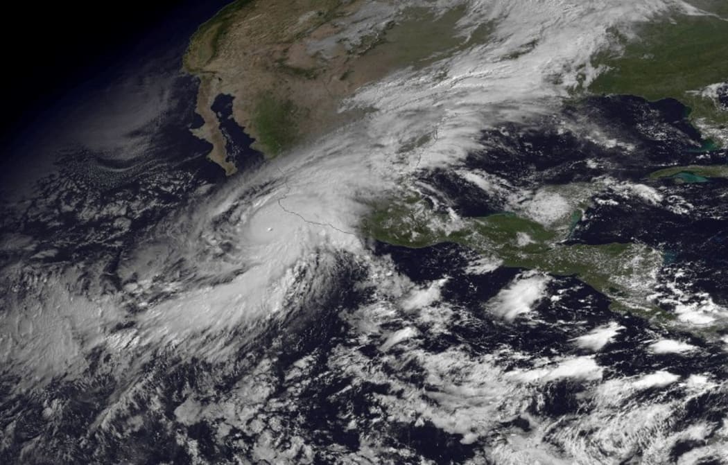 A satellite image of Hurricane Patricia rumbling towards Mexico's Pacific coast.