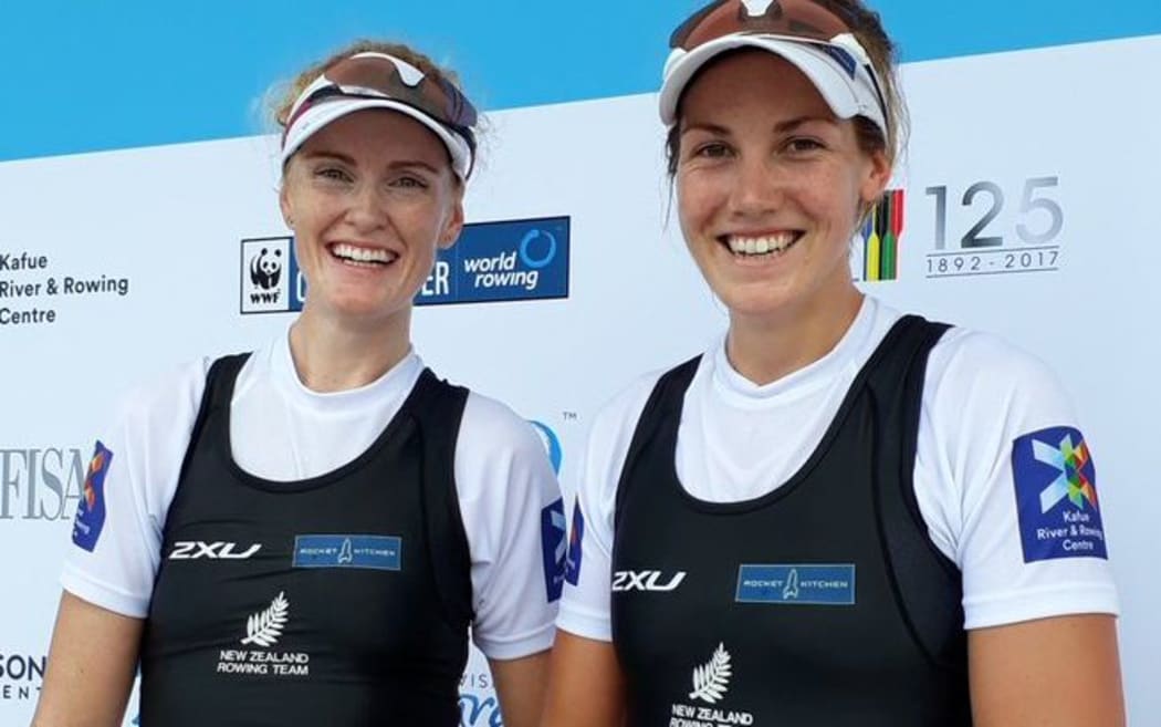 Grace Prendergast and Kerri Gowler are all smiles after winning gold in Florida