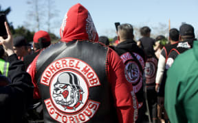 Gang members join the procession to Taupiri Maunga