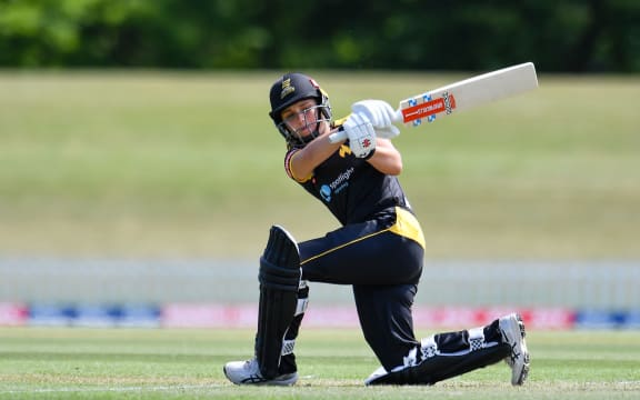 Amelia Kerr of the Wellington Blaze during the Super Smash T20 Cricket match,