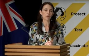 Prime Minister Jacinda Ardern giving the media briefing on 20 September 2021 when it was announced Auckland would move from level 4 down to level 3 for two weeks.