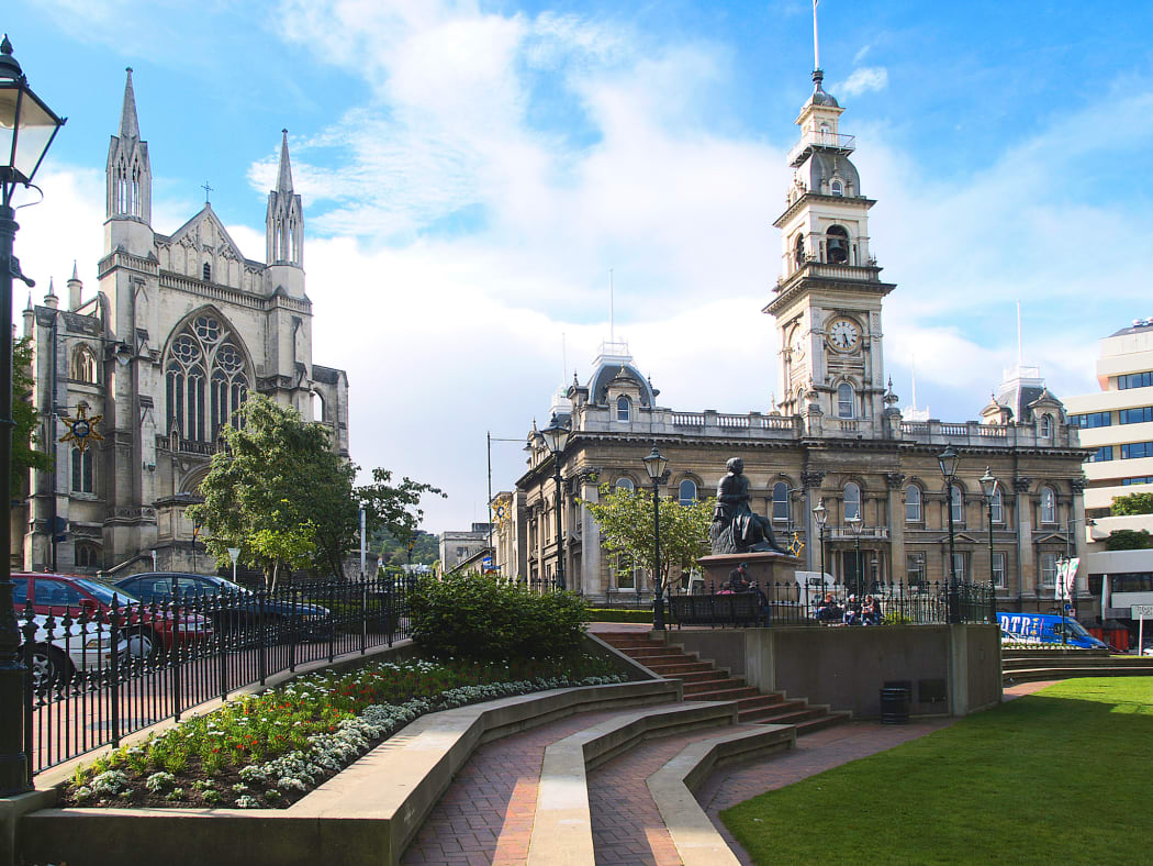 Town House St Paul's Cathedral Robert Burns Sculpture Dunedin New Zealand
