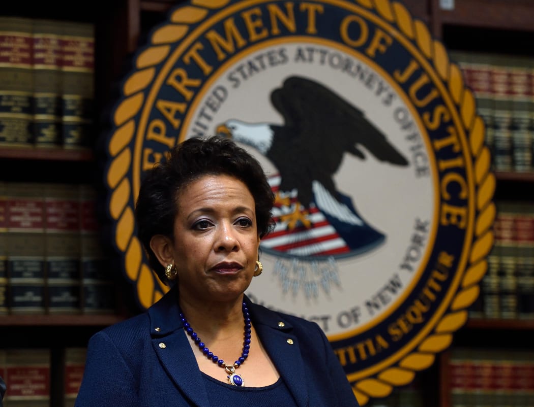 US Attorney General Loretta Lynch attends an announcement on charges against FIFA officials at a news conference on 27 May 2015 in New York.