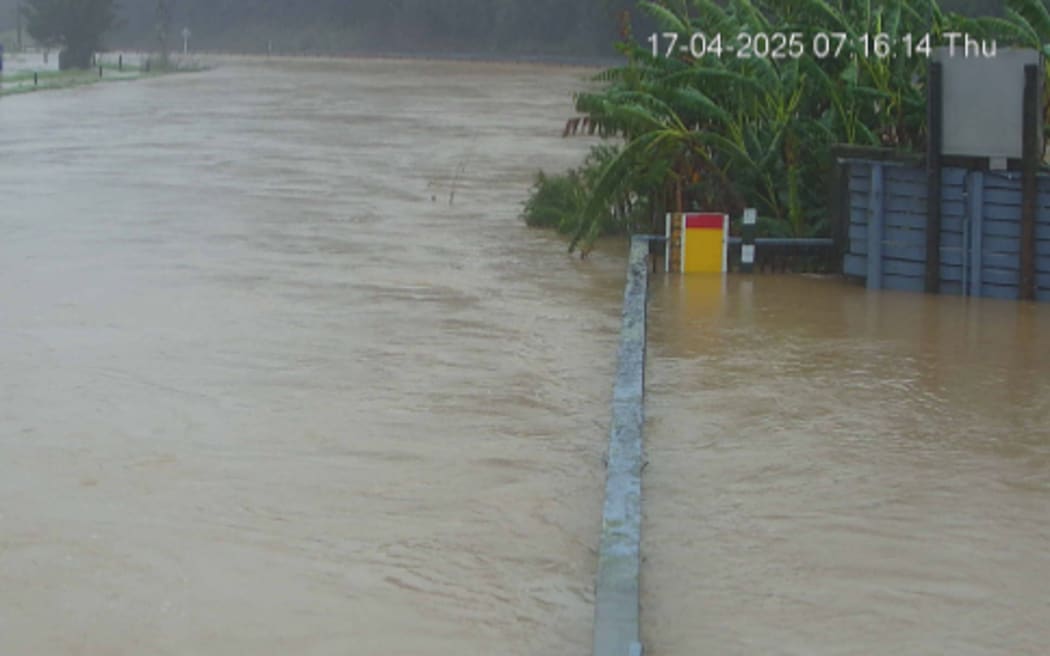 The Kaeo river flooded on April 17