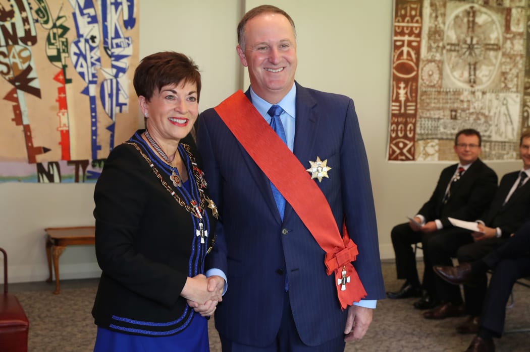 Sir John Key with Governor General Patsy Reddy.