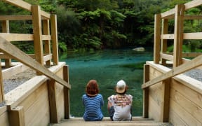 Dutch tourists at Blue Spring, Putaruru