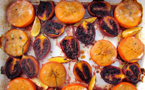 Roasted tamarillos and persimmons with lemon from 5aday.