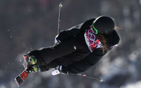 Beau-James Wells competing at the Sochi Winter Olympics.