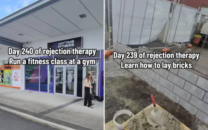 A screenshot of videos in Herman Jagpal's rejection therapy project on Instagram.