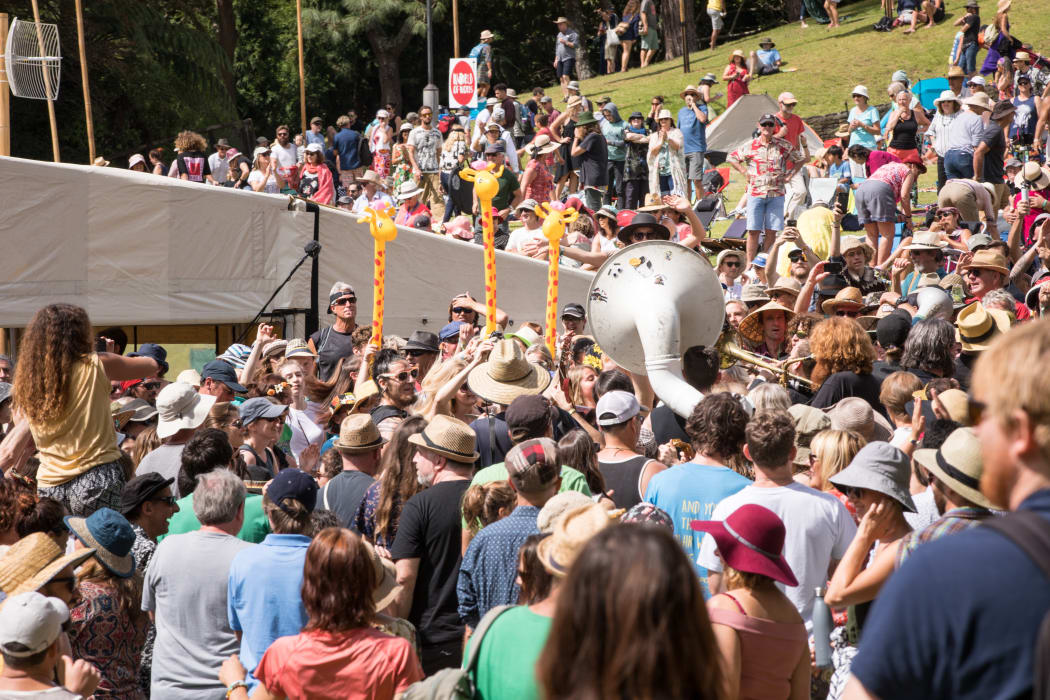 Lemon Bucket Orkestra take their music into the crowd at Womad
