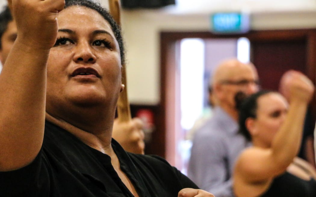 The final rehearsal at the Pacific Island Presbyterian church hall in Newtown.