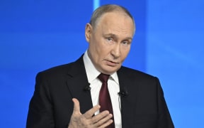 Russian President Vladimir Putin holds his annual end-of-year press conference in Moscow on 19 December, 2025.