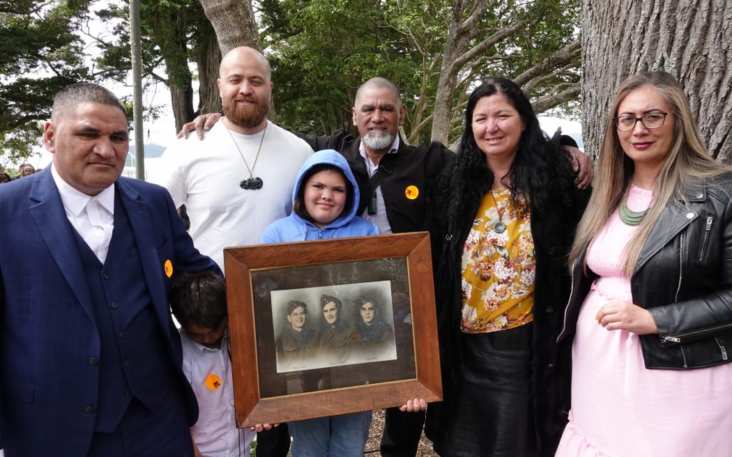 The Kaire whānau felt proud to accept medals earned by their tūpuna John Kaire, the only one of three brothers who came home from the war.