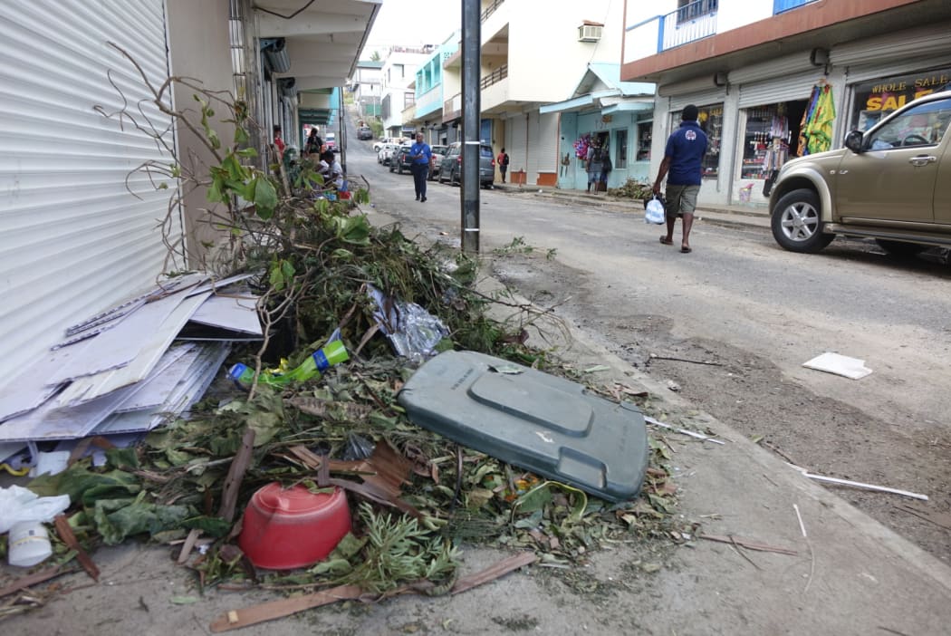 Streets of Port Vila in Vanuatu after Cyclone Pam