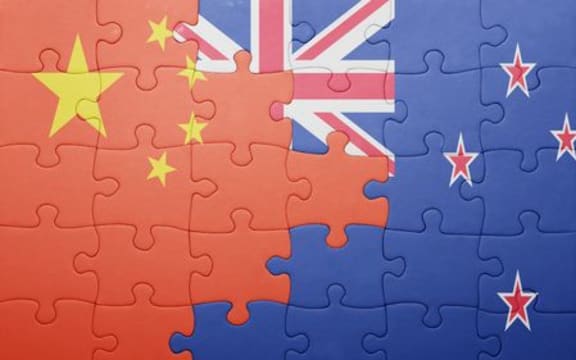 China and NZ flags