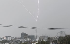 Lightning hits Sky Tower  - 29 May
