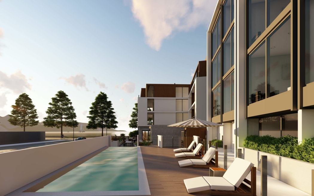 An illustration of the Sudima Hotel in Kaikōura, set to open on October 17.