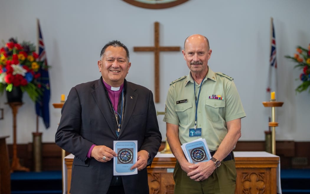 Anglican Bishop to the NZDF, Bishop Te Kitohi Pikaahu, ONZM (left) and NZDF Chaplain Dave Lacey, Principal Chaplain (Operations)