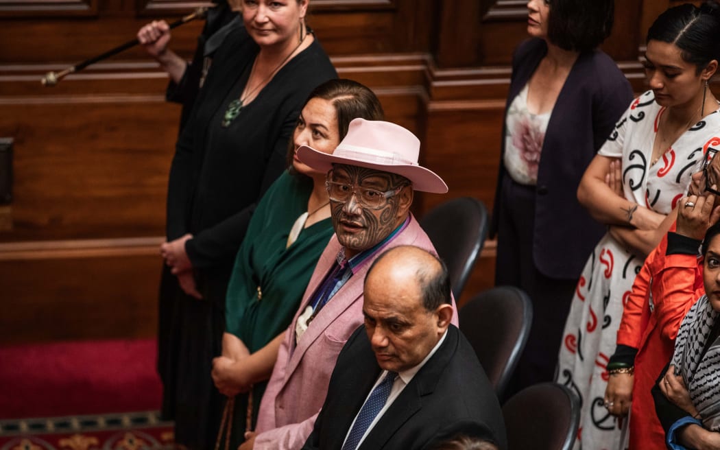 Opposition MPs including Labour's Willie Jackson and Willow-Jean Prime, Te Pāti Māori co-leader Rawiri Waititi and Green co-leader Marama Davidson, attend the Speech from the Throne.