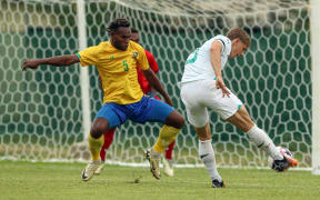 New Zealand's Ben Waine scores during the OFC Men's Nations Cup.