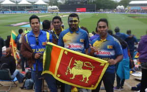 Sri Lankan supporters at the NZ vs Sri Lanka match at the Cricket World Cup at the Hagley Oval in Christchurch.