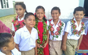 School children from Tonga's Ha'apai Islands.