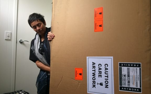 Lisa Reihana unwrapping still from In Pursuit of Venus [Infected]