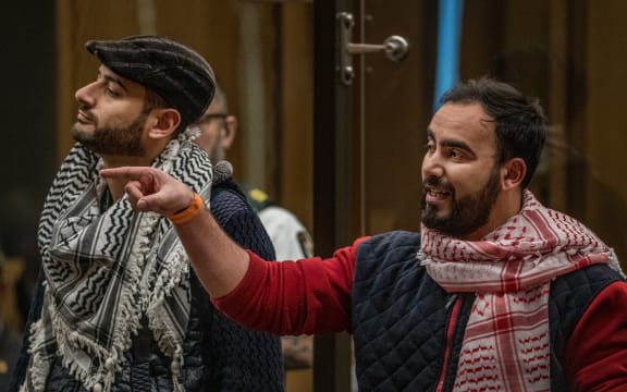 Esam Alzhqhoul, right - victim impact statement. 

PHOTO: JOHN KIRK-ANDERSON

Sentencing for Brenton Tarrant on 51 murder, 40 attempted murder and one terrorism charge.