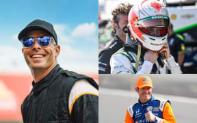 Scott McLaughlin (L), Scott Dixon (bottom R) and Marcus Armstrong (top R).