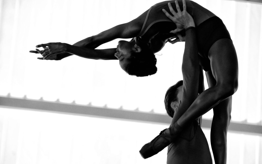 Members of the English National Ballet rehearsing a new production set to the music of Richard Strauss's "Four Last Songs" choreographed by David Dawson.