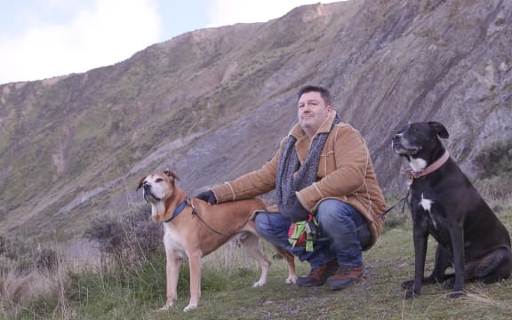 Justin Meade borrows Charlie and Betty through the Dog Share Collective, and walks them several times a week