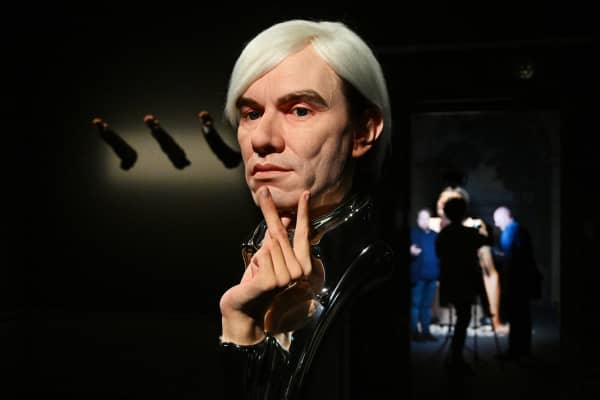 A view shows "Andy Warhol" by US artist Kazu Hiro during the exhibition "LOOKING ALIVE! Hyperrealist Sculptures by the Greatest Contemporary Artists" (Sembra Vivo) on May 25, 2023 at Palazzo Bonaparte in Rome.