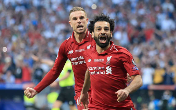 Champions League Final - Tottenham Hotspur v Liverpool - Mohamed Salah of Liverpool celebrates after scoring their first  goal.
