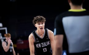 Hayden Jones of New Zealand.
LIthuania v New Zealand U17, FIBA U17 Basketball World Cup Quarter Final in Istanbul, Turkey on Friday 5 July 2024. 
Photo: FIBA / Rana Elanwar