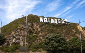 The Windy Wellington sign at Miramar during the Covid-19 alert level four lockdown.