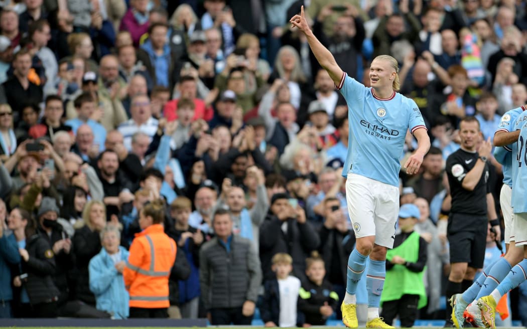 Erling Haaland of Manchester City celebrates