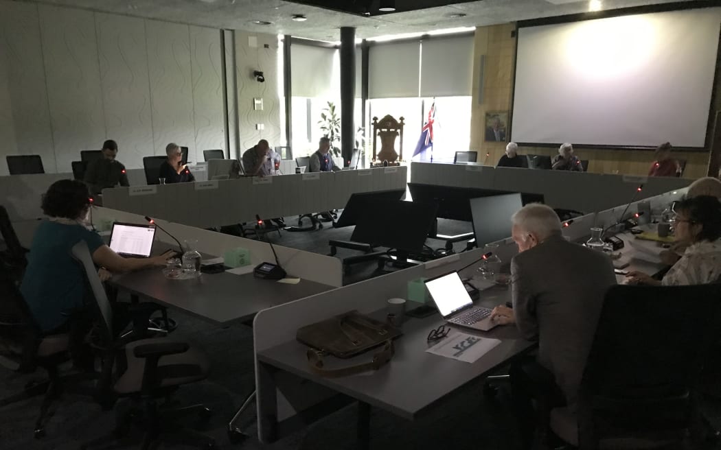 Almost total darkness hit Whangārei District Council's community development committee meeting this morning
(Photo Susan Botting Local Democracy Reporter Northland