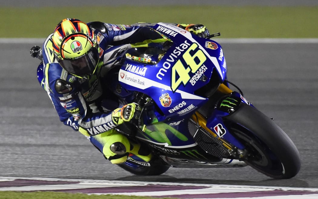 Italian MotoGP rider Valentino Rossi in action in Qatar.