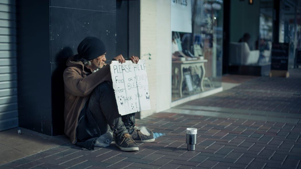 Major Keelan begs on the streets of Napier to feed his addiction.