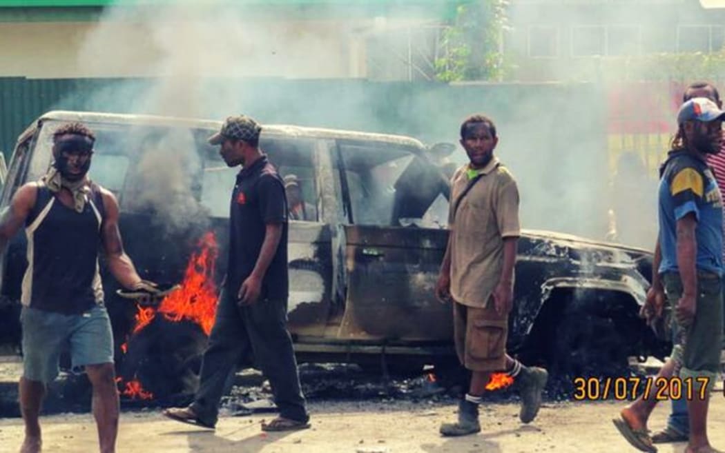 Election-related violence in Kundiawa, 30 July 2017.