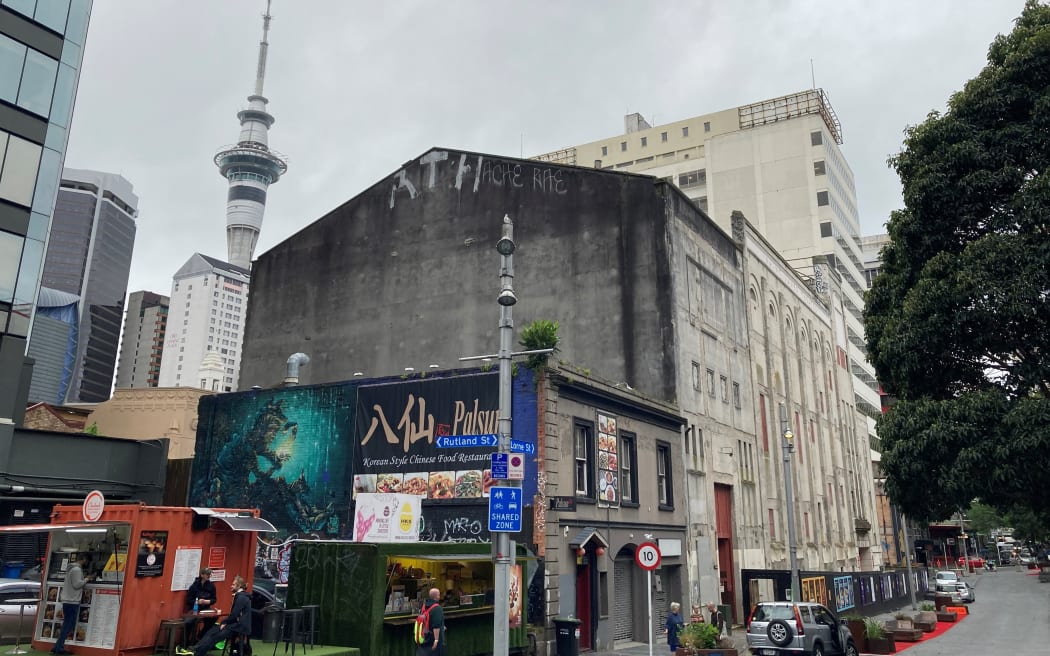 The exterior of the St James Theatre in Auckland.