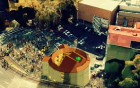 Pop-up Globe, Auckland, a full-scale working replica of London's Globe Theatre marking Shakespeare's 400th anniversary.