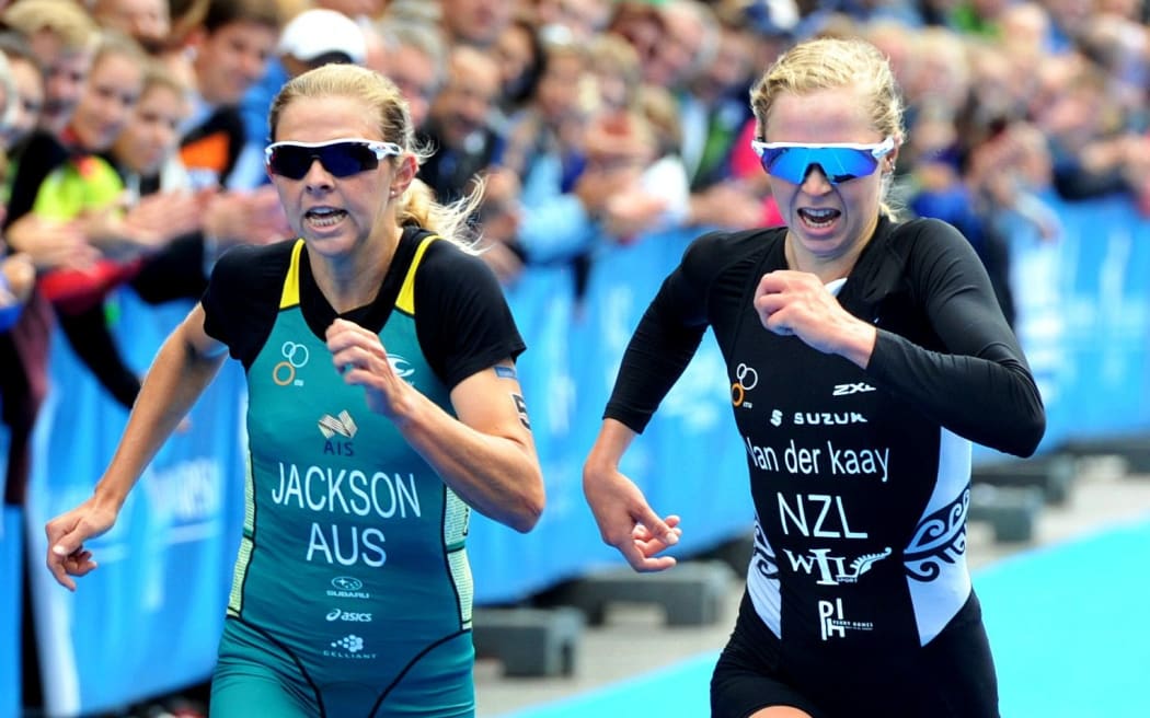 Nicole van der Kaay battles to fourth in the Czech Republic.