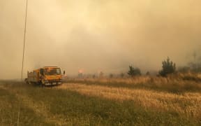 Fire crews were confronted with smoke and flames as they arrived to fight the fire yesterday.